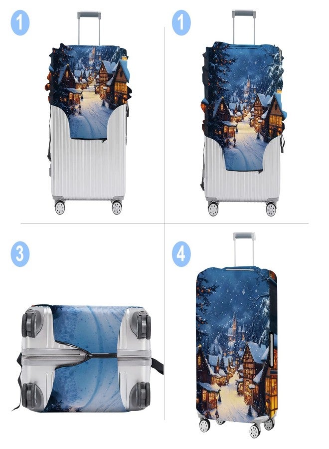 THISFIND Snow Scene Travel Suitcase Protector Elastic Protective Washable Luggage Cover With Concealed Zipper Fits 20-34 Inch (Christmas-5, XL(32-34inch suitcase)) - Image 4